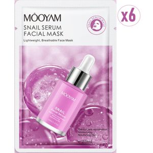 Masque facial au serum d'extrait d'escargot - lot de 6