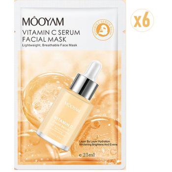 Masque facial au serum de Vitamine C- lot de 6