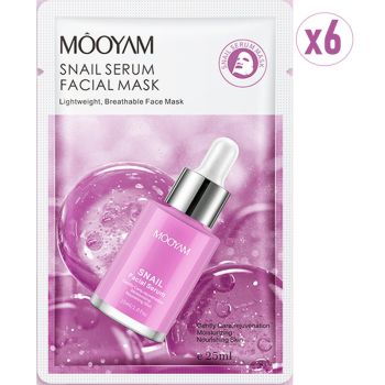 Masque facial au serum d'extrait d'escargot - lot de 6