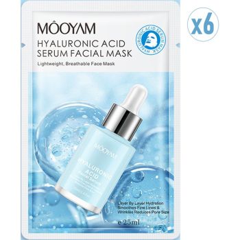 Masque facial au serum d'Acide Hyaluronique- lot de 6